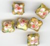 6 11mm Gold Cloisonné Flat Diamonds